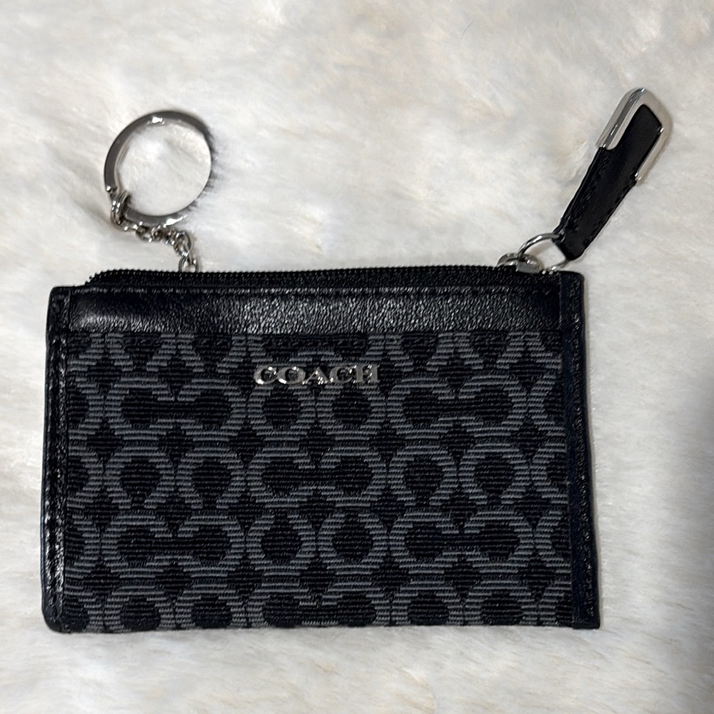 Coach Monogram Card Holder with Keychain